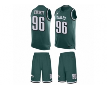 Men's Nike Philadelphia Eagles #96 Derek Barnett Limited Midnight Green Tank Top Suit NFL Jersey