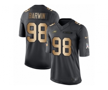 Men's Nike Philadelphia Eagles #98 Connor Barwin Limited Black Gold Salute to Service NFL Jersey