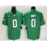 Men's Philadelphia Eagles #0 D’andre Swift Green 2023 F.U.S.E. With C Patch Vapor Untouchable Stitched Football Jersey