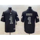 Men's Philadelphia Eagles #1 Jalen Hurts Black Fashion New Vapor Untouchable Limited Stitched Football Jersey