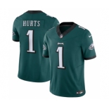 Men's Philadelphia Eagles #1 Jalen Hurts Green 2023 F.U.S.E. Vapor Untouchable Limited Stitched Football Jersey