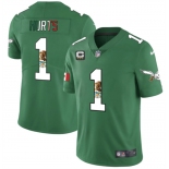 Men's Philadelphia Eagles #1 Jalen Hurts Green Mexico Vapor Untouchable Limited Stit