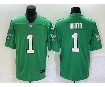 Men's Philadelphia Eagles #1 Jalen Hurts Limited Green 2023 Vapor Jersey