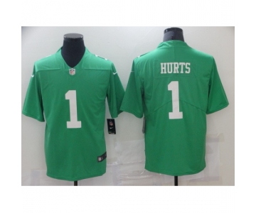 Men's Philadelphia Eagles #1 Jalen Hurts Limited Green Rush Vapor Untouchable Football Jersey