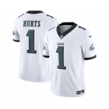 Men's Philadelphia Eagles #1 Jalen Hurts White 2023 F.U.S.E. Vapor Untouchable Limited Stitched Football Jersey