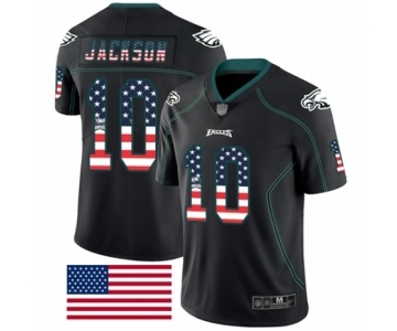 Men's Philadelphia Eagles #10 DeSean Jackson Limited Black Rush USA Flag Football Jersey