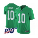 Men's Philadelphia Eagles #10 DeSean Jackson Limited Green Rush Vapor Untouchable 100th Season Football Jersey