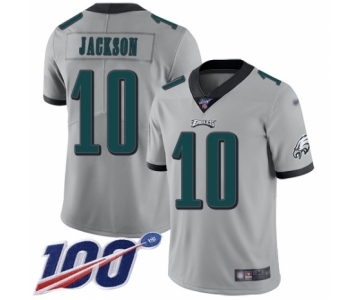 Men's Philadelphia Eagles #10 DeSean Jackson Limited Silver Inverted Legend 100th Season Football Jersey