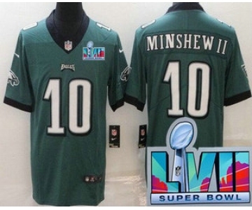 Men's Philadelphia Eagles #10 Gardner Minshew II Limited Green Super Bowl LVII Vapor Jersey