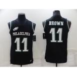 Men's Philadelphia Eagles #11 A. J. Brown Black Alternate Men's Stitched NFL Limited Rush Tank Top Jersey