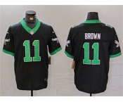 Men's Philadelphia Eagles #11 A. J. Brown Black F.U.S.E. Vapor Untouchable Football Stitched Jersey