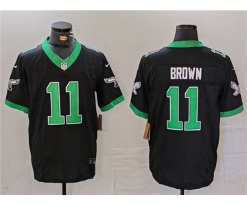 Men's Philadelphia Eagles #11 A. J. Brown Black F.U.S.E. Vapor Untouchable Football Stitched Jersey