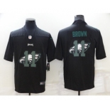 Men's Philadelphia Eagles #11 A. J. Brown Black Shadow Logo Limited Stitched Jersey