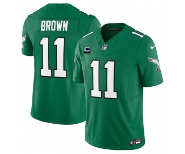 Men's Philadelphia Eagles #11 A. J. Brown Green 2023 F.U.S.E. With 1-Star C Patch Vapor Untouchable Limited Football Stitched Jersey