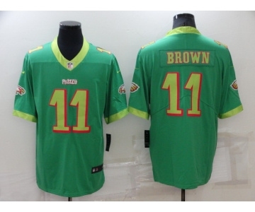 Men's Philadelphia Eagles #11 A. J. Brown Green City Edition Limited Stitched Jersey