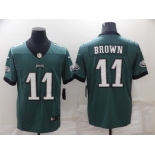 Men's Philadelphia Eagles #11 A. J. Brown Green Vapor Untouchable Limited Stitched Jersey1