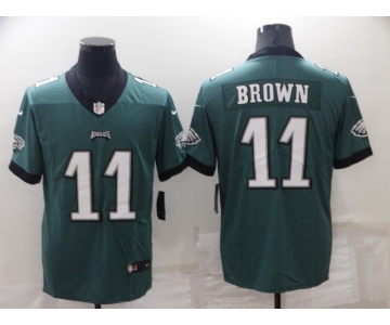 Men's Philadelphia Eagles #11 A. J. Brown Green Vapor Untouchable Limited Stitched Jersey1