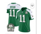 Men's Philadelphia Eagles #11 A. J. Brown Green White F.U.S.E. Vapor Untouchable Limited 2024 Stitched Football Jersey