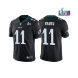 Men's Philadelphia Eagles #11 A.J. Brown Black Super Bowl LVII Patch Vapor Untouchable Limited Stitched Jersey