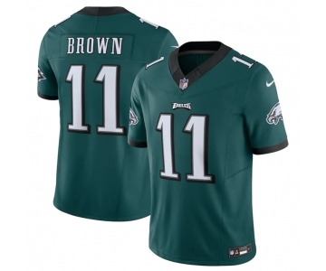 Men's Philadelphia Eagles #11 A.J. Brown Green 2023 F.U.S.E. Vapor Untouchable Limited Stitched Football Jersey