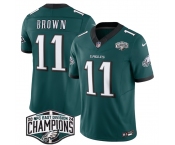 Men's Philadelphia Eagles #11 A.J. Brown Green 2024 New NFC East Champions F.U.S.E. Vapor Untouchable Limited Stitched Football Jersey