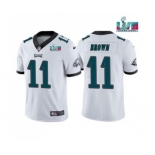 Men's Philadelphia Eagles #11 A.J. Brown White Super Bowl LVII Patch Vapor Untouchable Limited Stitched Jersey