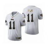 Men's Philadelphia Eagles #11 Carson Wentz Limited White Golden Edition Football Jersey