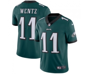 Men's Philadelphia Eagles #11 Carson Wentz Midnight Green Team Color Vapor Untouchable Limited Player Football Jersey