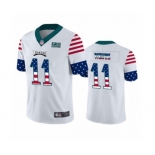 Men's Philadelphia Eagles #11 Carson Wentz White Independence Day Limited Player Football Jersey