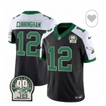 Men's Philadelphia Eagles #12 Cunningham Black White F.U.S.E. Vapor Untouchable Limited 2024 Stitched Football Jersey