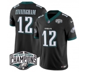 Men's Philadelphia Eagles #12 Randall Cunningham Black 2024 New NFC East Champions F.U.S.E. Vapor Untouchable Limited Stitched Football Jersey