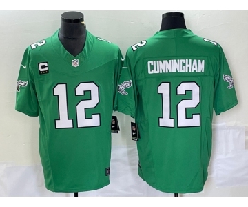 Men's Philadelphia Eagles #12 Randall Cunningham Green 2023 F.U.S.E. Vapor Untouchable With C Patch Stitched Football Jersey