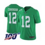 Men's Philadelphia Eagles #12 Randall Cunningham Limited Green Rush Vapor Untouchable 100th Season Football Jersey