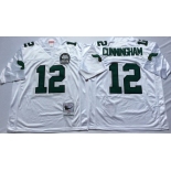 Men's Philadelphia Eagles #12 Randall Cunningham White Stitched Football Throwback Jersey