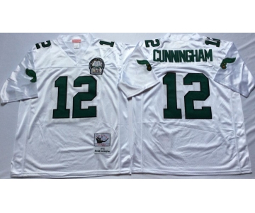 Men's Philadelphia Eagles #12 Randall Cunningham White Stitched Football Throwback Jersey