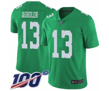 Men's Philadelphia Eagles #13 Nelson Agholor Limited Green Rush Vapor Untouchable 100th Season Football Jersey