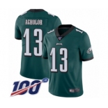 Men's Philadelphia Eagles #13 Nelson Agholor Midnight Green Team Color Vapor Untouchable Limited Player 100th Season Football Jersey