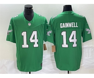 Men's Philadelphia Eagles #14 Kenneth Gainwell Green 2023 F.U.S.E. Vapor Untouchable Football Stitched Jersey