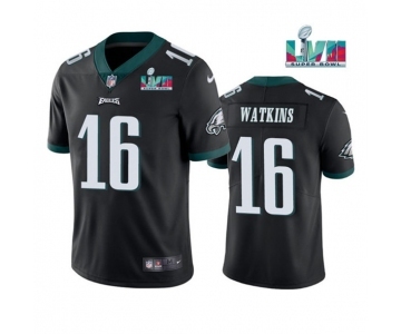 Men's Philadelphia Eagles #16 Quez Watkins Black Super Bowl LVII Vapor Untouchable Limited Stitched Jersey