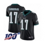 Men's Philadelphia Eagles #17 Harold Carmichael Black Alternate Vapor Untouchable Limited Player 100th Season Football Jersey