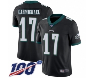 Men's Philadelphia Eagles #17 Harold Carmichael Black Alternate Vapor Untouchable Limited Player 100th Season Football Jersey