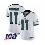 Men's Philadelphia Eagles #17 Harold Carmichael White Vapor Untouchable Limited Player 100th Season Football Jersey