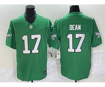 Men's Philadelphia Eagles #17 Nakobe Dean Green 2023 F.U.S.E. Vapor Untouchable Football Stitched Jersey