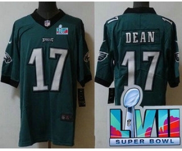 Men's Philadelphia Eagles #17 Nakobe Dean Limited Green Super Bowl LVII Vapor Jersey