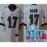 Men's Philadelphia Eagles #17 Nakobe Dean Limited White Super Bowl LVII Vapor Jersey