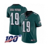 Men's Philadelphia Eagles #19 JJ Arcega-Whiteside Midnight Green Team Color Vapor Untouchable Limited Player 100th Season Football Jersey