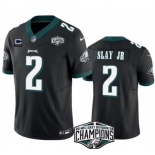 Men's Philadelphia Eagles #2 Darius Slay JR Black 2024 NFC East Champions With 3-Star C Patch F.U.S.E. Vapor Untouchable Limited Stitched Football Jersey