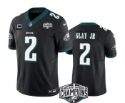 Men's Philadelphia Eagles #2 Darius Slay JR Black 2024 NFC East Champions With 3-Star C Patch F.U.S.E. Vapor Untouchable Limited Stitched Football Jersey