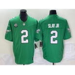 Men's Philadelphia Eagles #2 Darius Slay JR Green 2023 F.U.S.E. Vapor Untouchable With C Patch Stitched Football Jersey