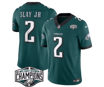 Men's Philadelphia Eagles #2 Darius Slay JR Green 2024 New NFC East Champions F.U.S.E. Vapor Untouchable Limited Stitched Football Jersey